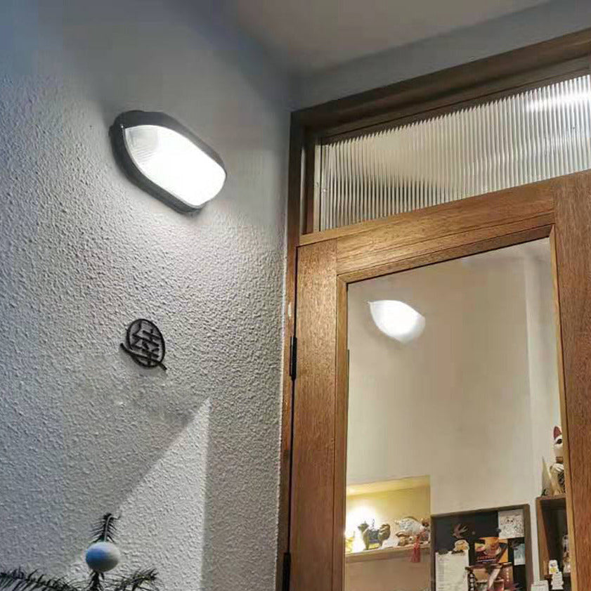 Ribbed Glass Shade Industrial Outdoor Wall Light