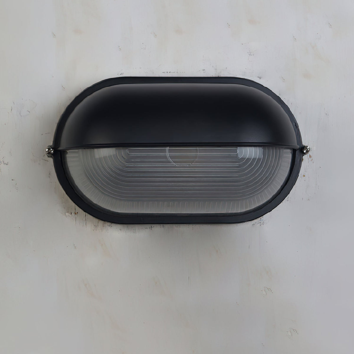 Ribbed Glass Shade Industrial Outdoor Wall Light