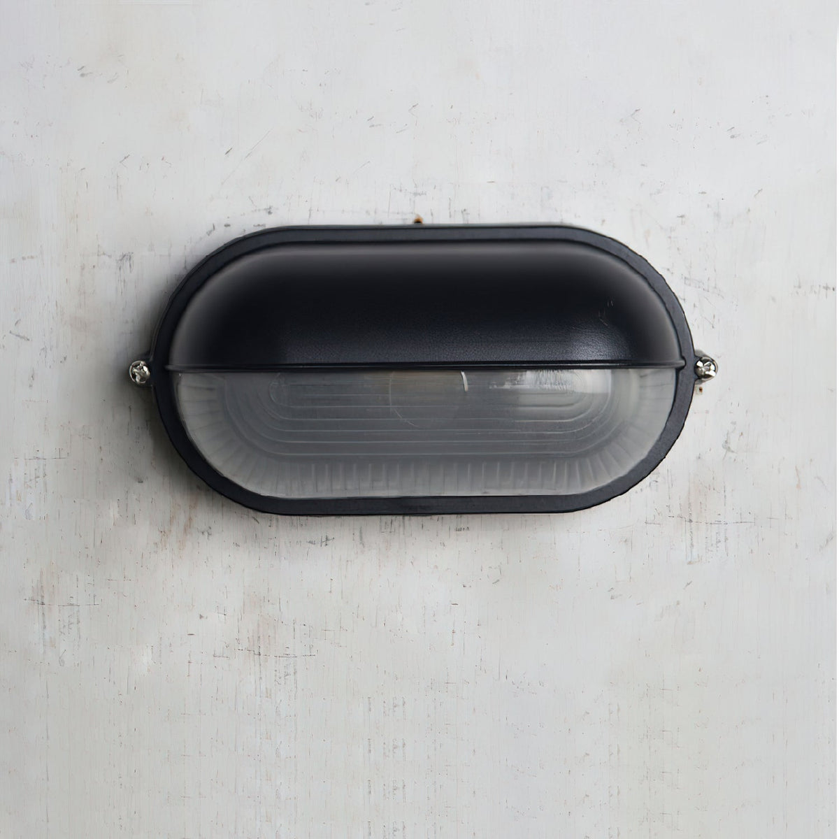 Ribbed Glass Shade Industrial Outdoor Wall Light