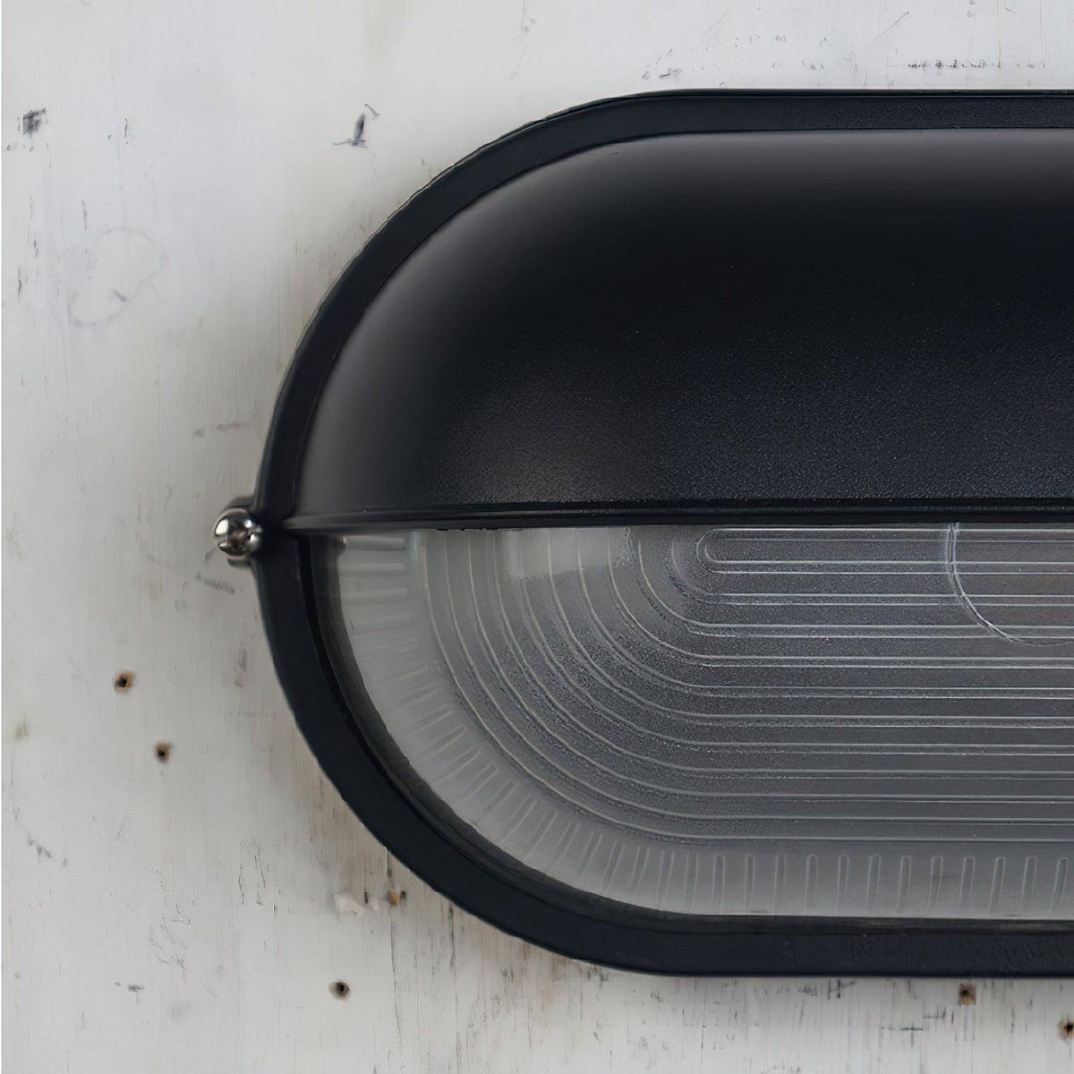Ribbed Glass Shade Industrial Outdoor Wall Light