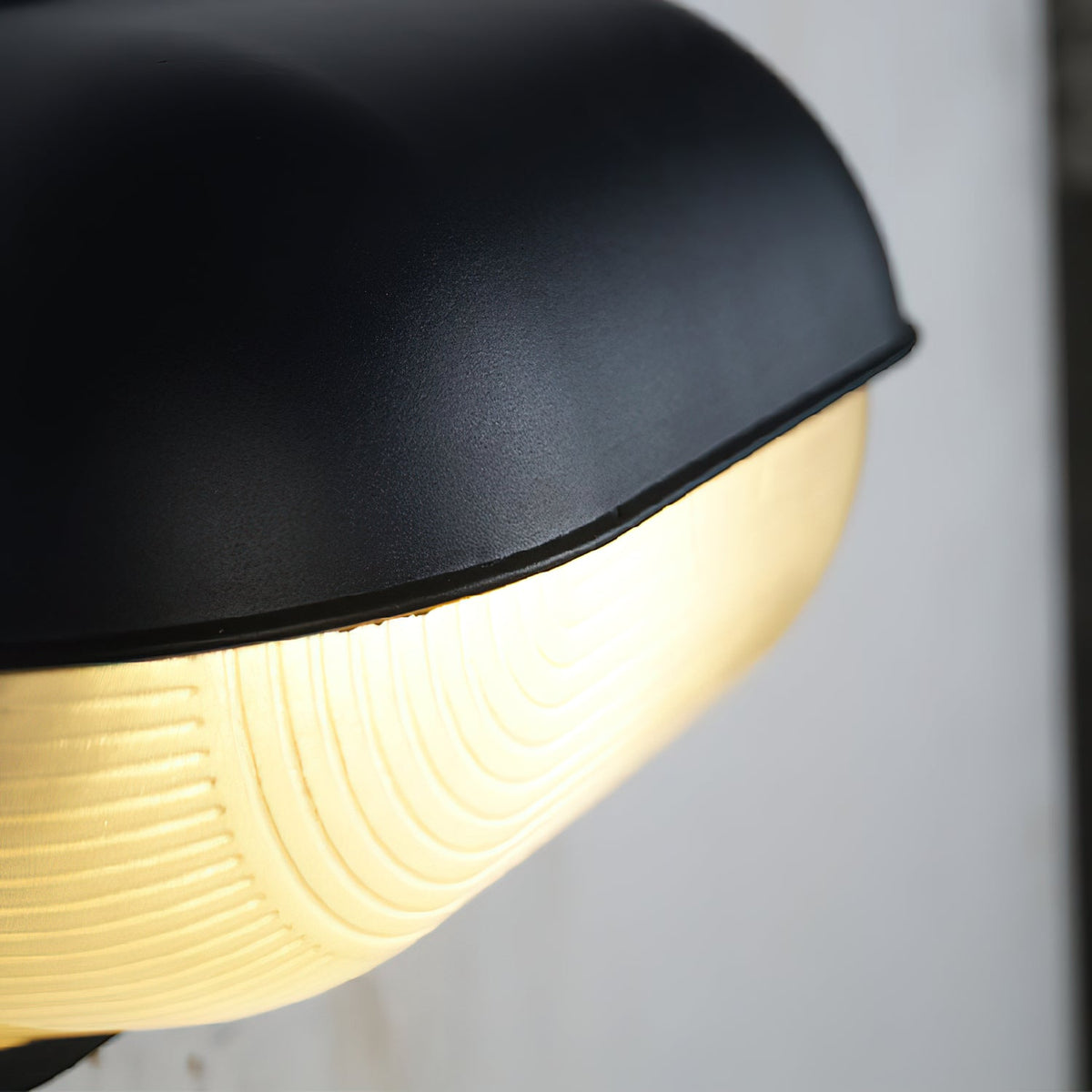 Ribbed Glass Shade Industrial Outdoor Wall Light