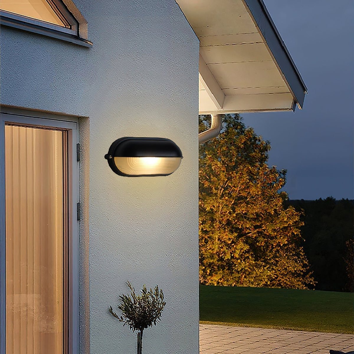 Ribbed Glass Shade Industrial Outdoor Wall Light