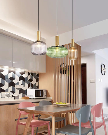 Soft Glow Delivers Ribbed Glass Pendant Light Elara
