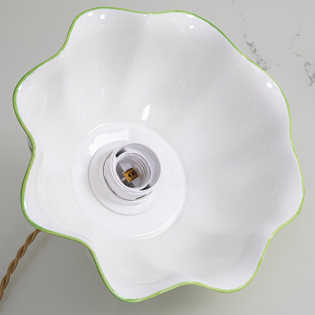 Petal Shade Ceramic Pendant Lamp With Butterflies