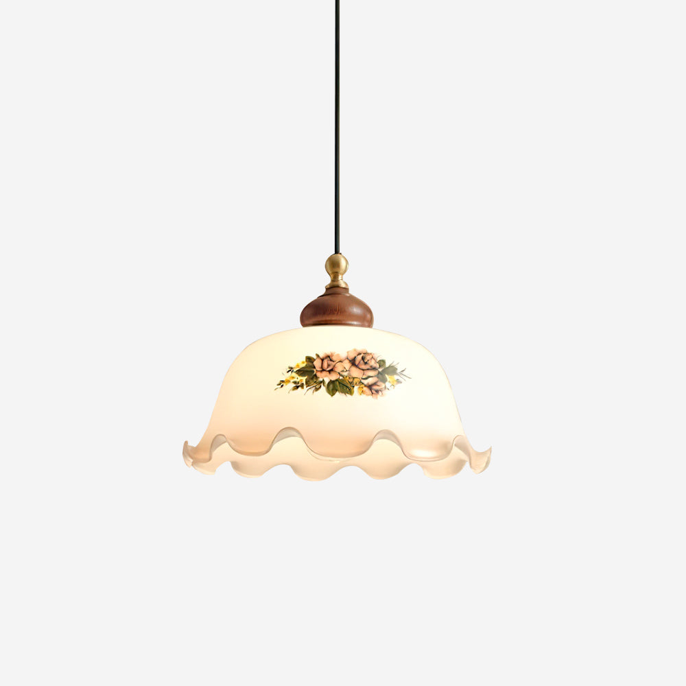 Pendant Light For Warm Ambient Glow Vintage Floral Glass