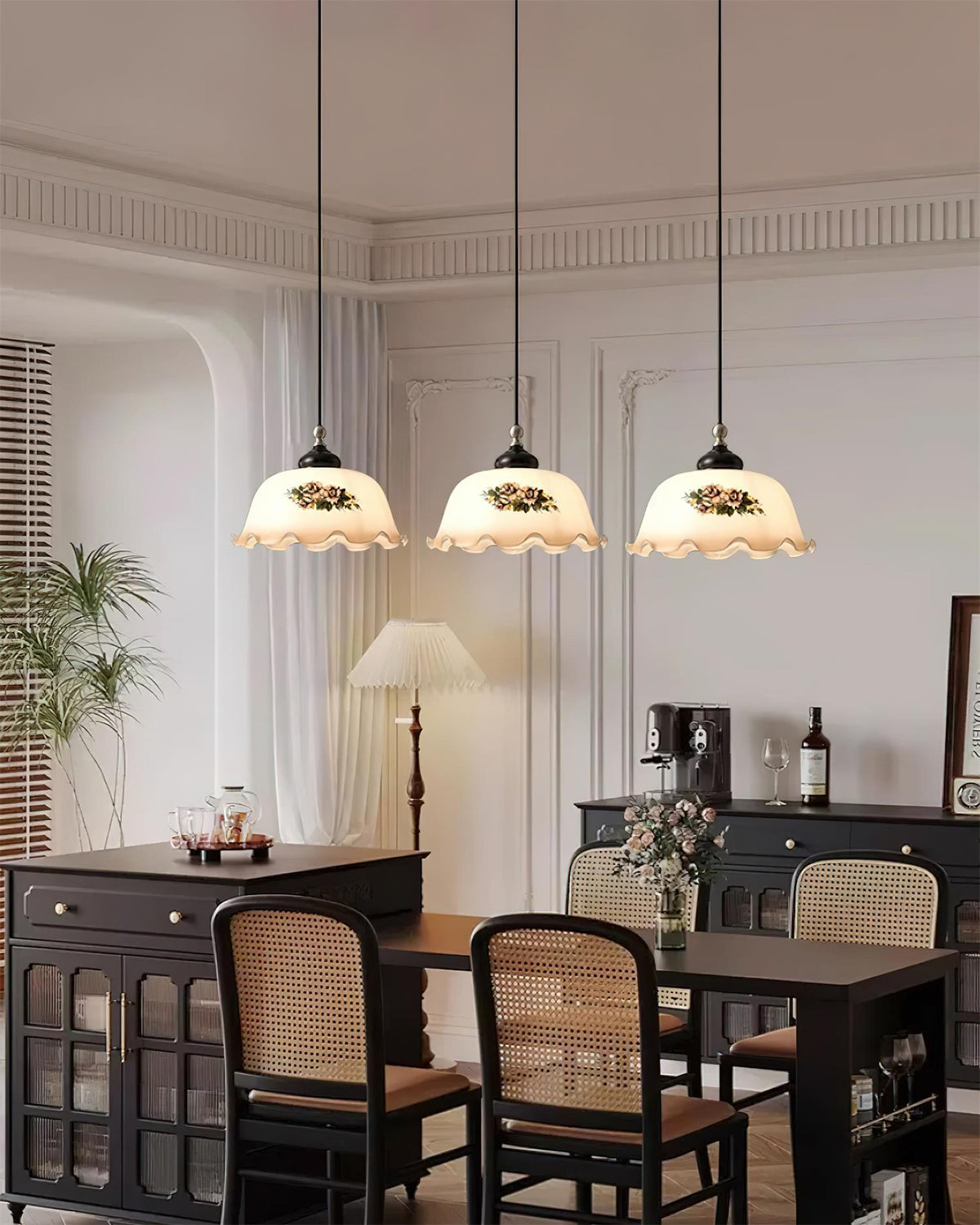 Pendant Light For Warm Ambient Glow Vintage Floral Glass