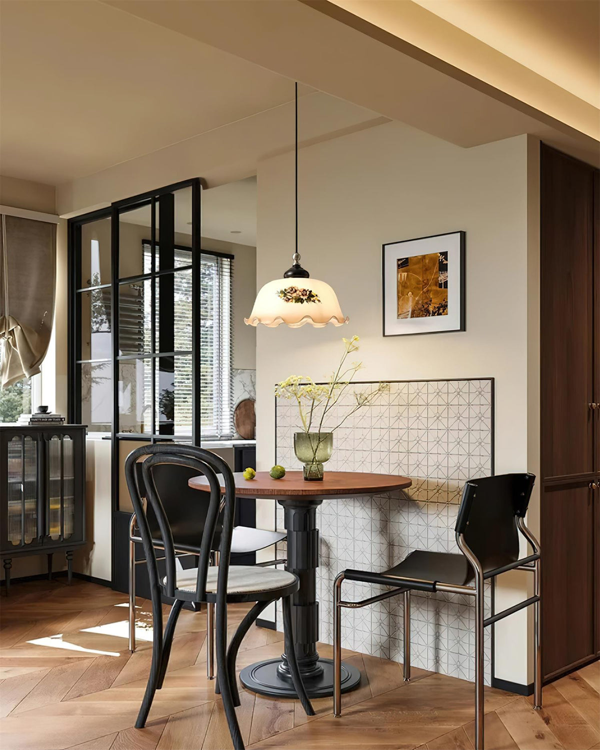 Pendant Light For Warm Ambient Glow Vintage Floral Glass