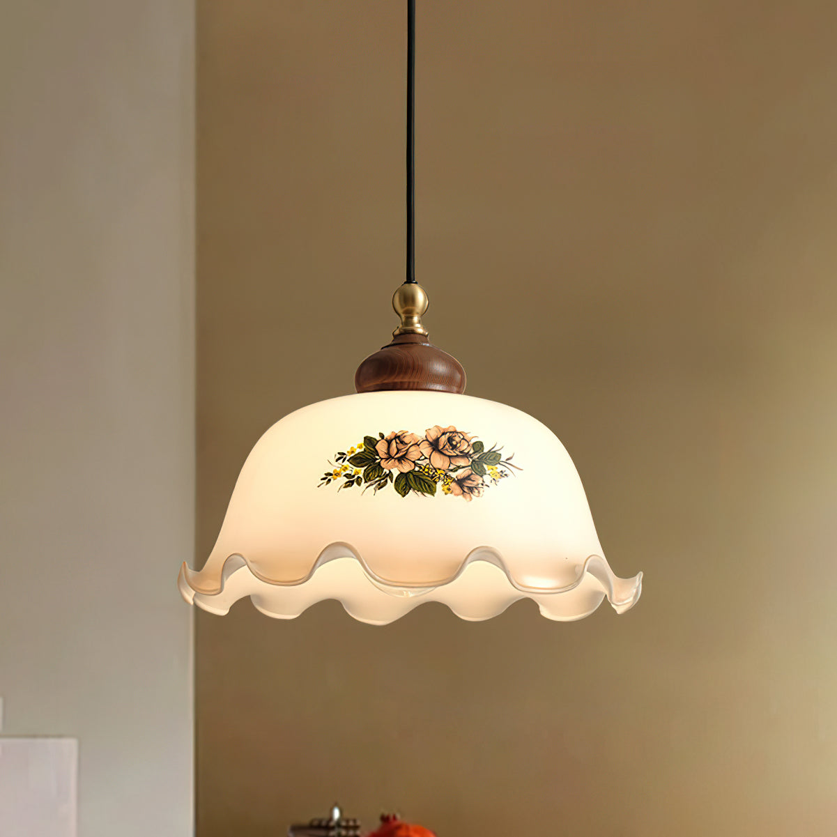 Pendant Light For Warm Ambient Glow Vintage Floral Glass