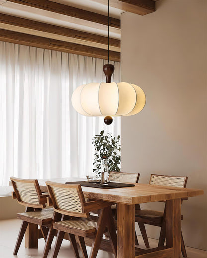 Lamp With Fabric Shade White Pendant