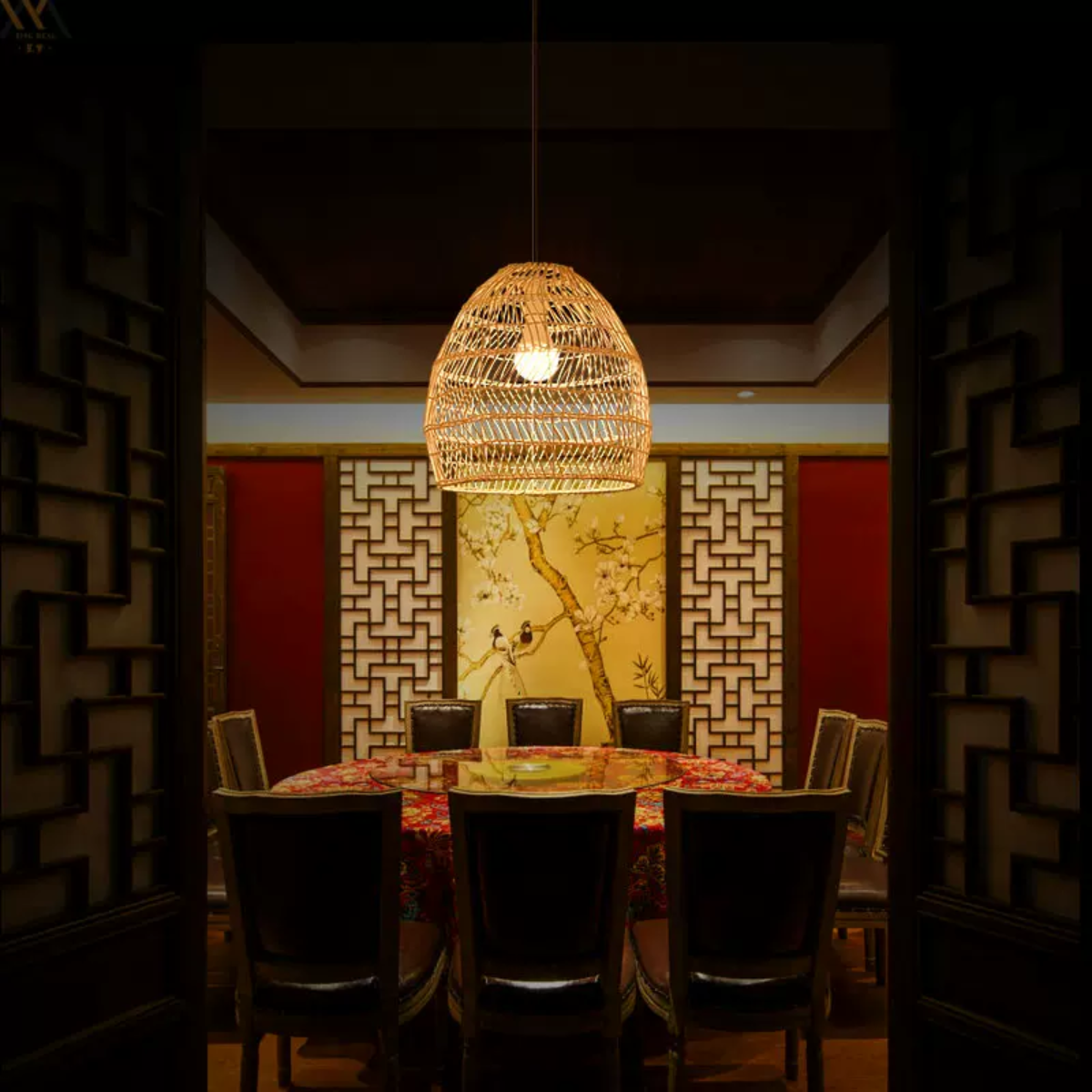 Rattan Accent Retro Led Pendant Light