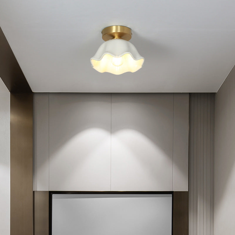 Retro Brass Flush Mount Ceiling Light For Living Dining Bedroom