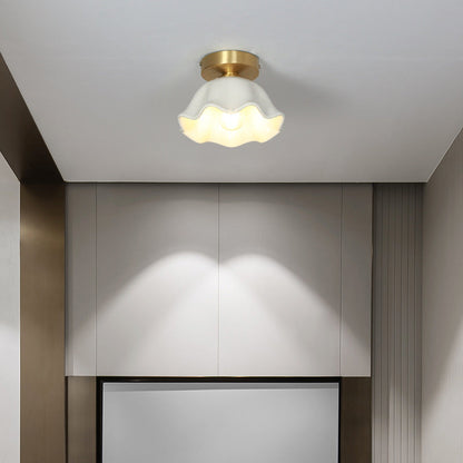 Retro Brass Flush Mount Ceiling Light For Living Dining Bedroom