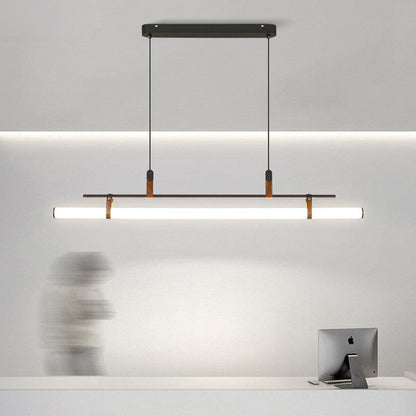 Black Gold Modern Linear Pendant Light For Living Spaces