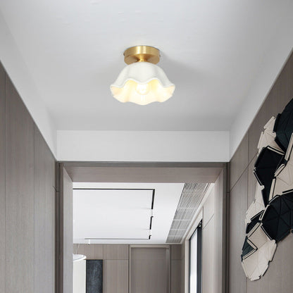 Retro Brass Flush Mount Ceiling Light For Living Dining Bedroom