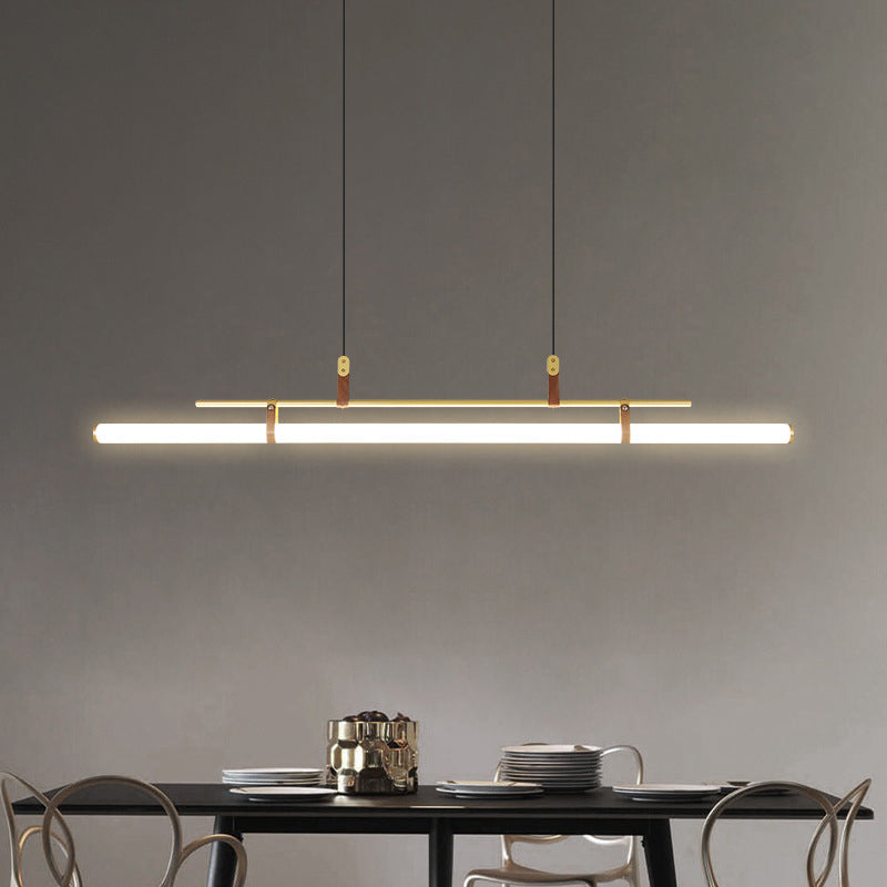 Black Gold Modern Linear Pendant Light For Living Spaces