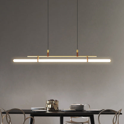 Black Gold Modern Linear Pendant Light For Living Spaces