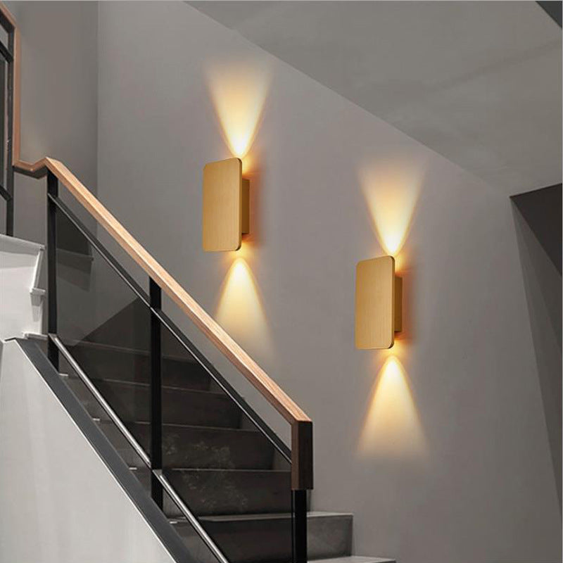 Metal Finishes Wall Light Contemporary Rectangular