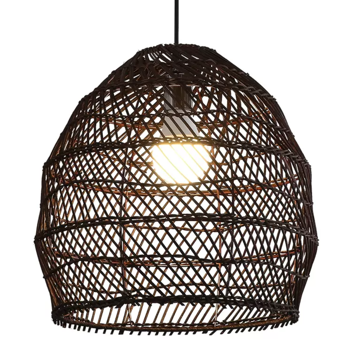 Rattan Accent Retro Led Pendant Light