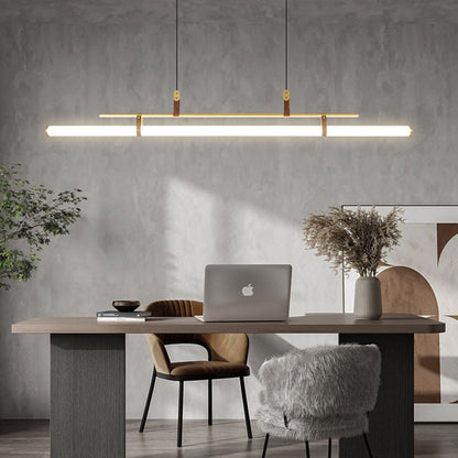 Black Gold Modern Linear Pendant Light For Living Spaces