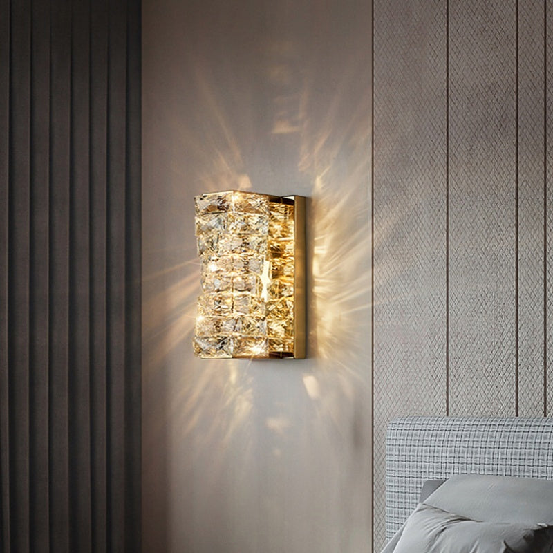 Modern Rectangular Crystal LED Vanity Wall Light LumenCraft