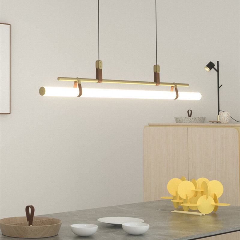 Black Gold Modern Linear Pendant Light For Living Spaces