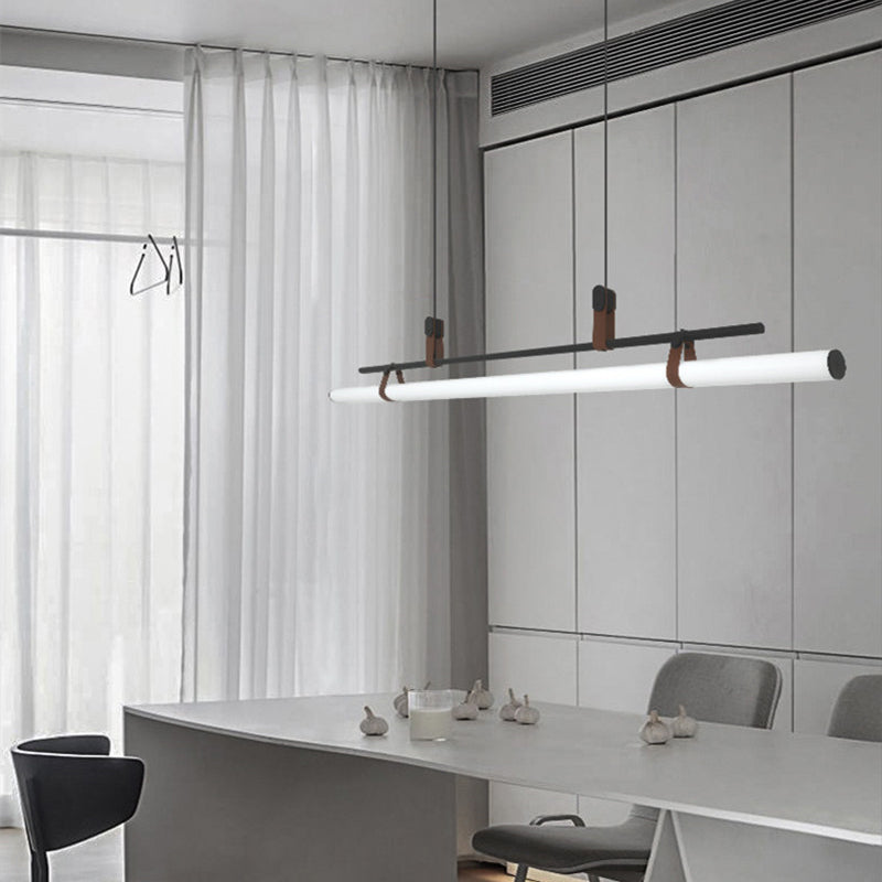 Black Gold Modern Linear Pendant Light For Living Spaces