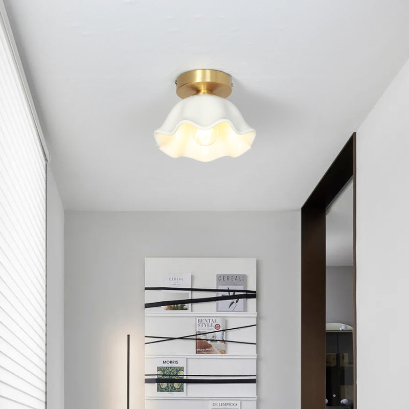 Retro Brass Flush Mount Ceiling Light For Living Dining Bedroom