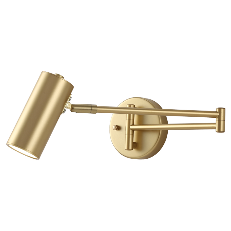 Adjustable Arm Nova Cone Wall Light For Bedroom Black Gold