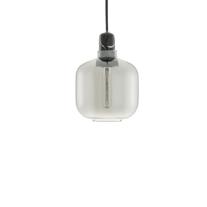 Pendant Light With Marble Glass Finish Cylinder
