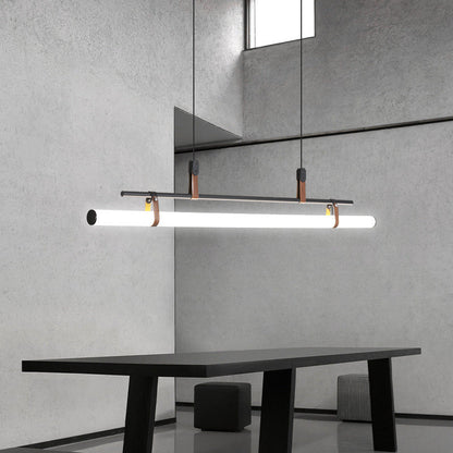 Black Gold Modern Linear Pendant Light For Living Spaces