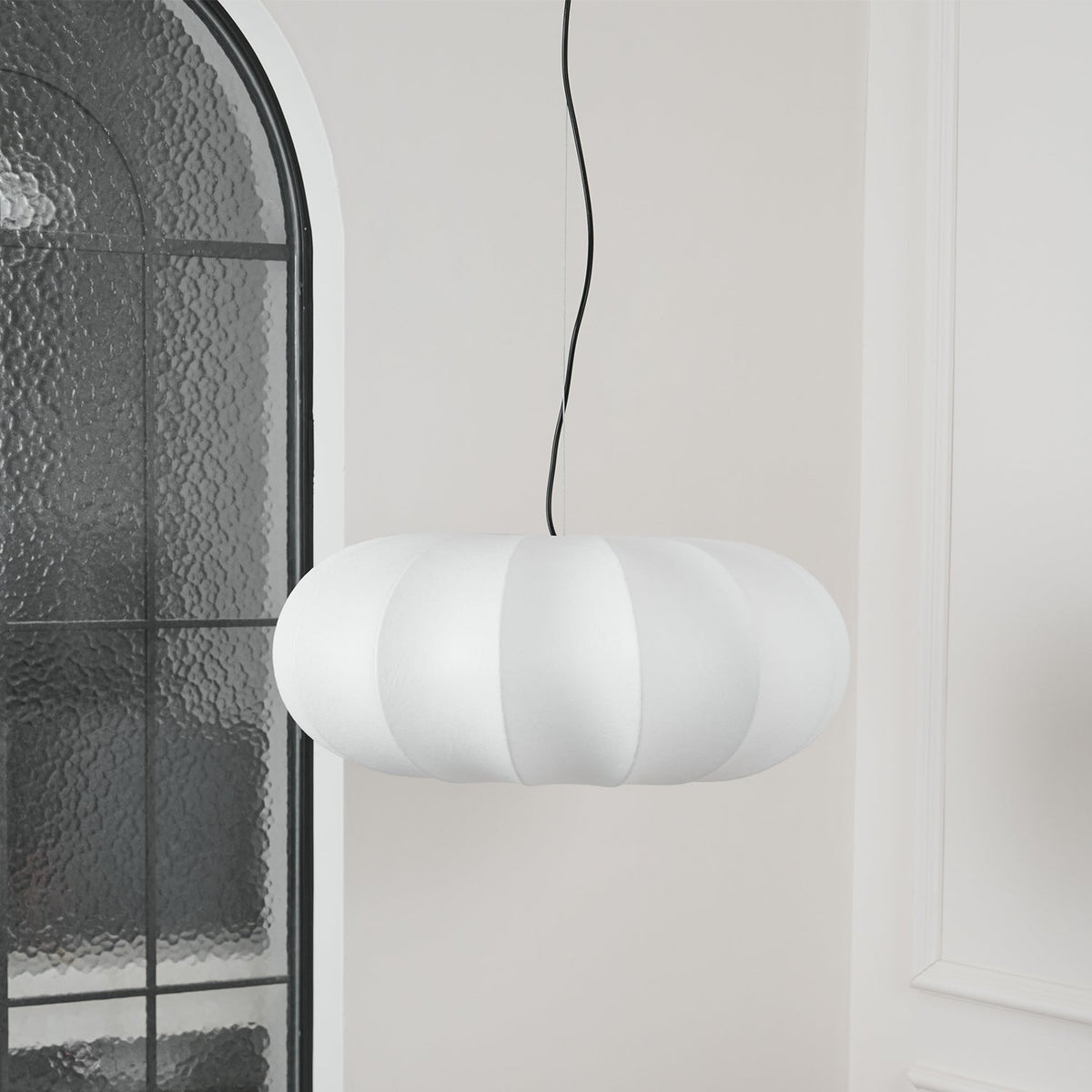 Pendant Linen Beige Pumpkin Light With Glow Soft