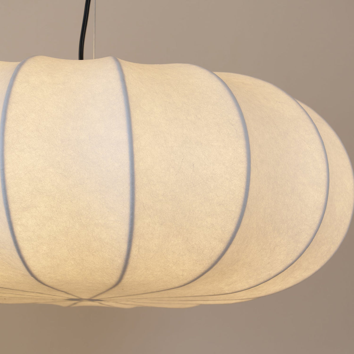 Pendant Linen Beige Pumpkin Light With Glow Soft
