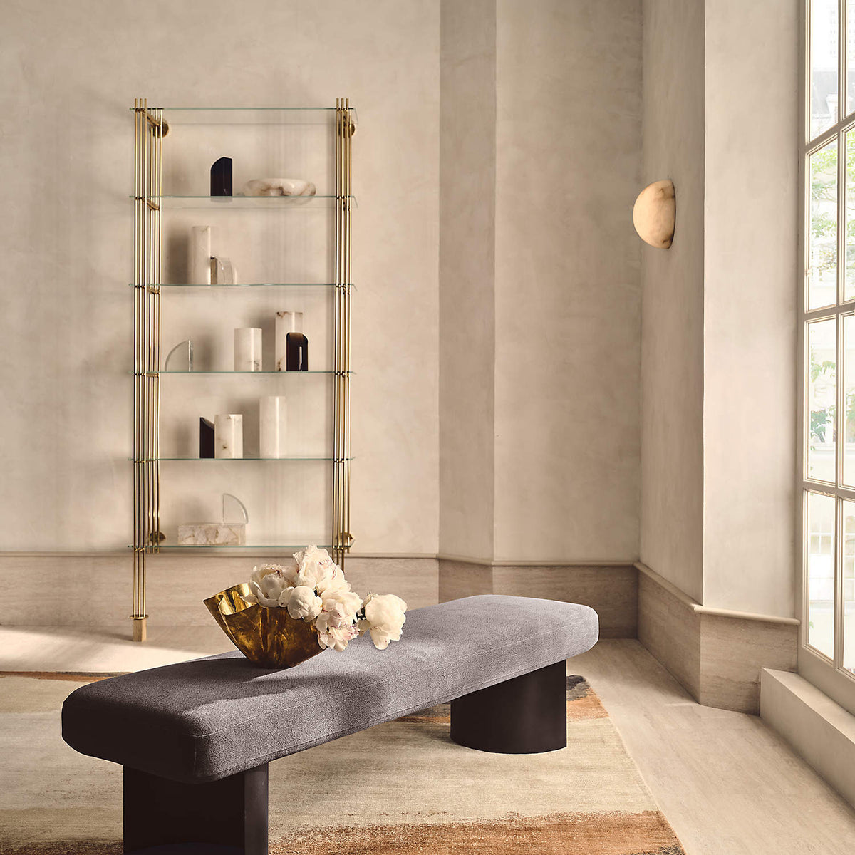 Alabaster Round Minimalist Wall Light For Bedroom And Living Room