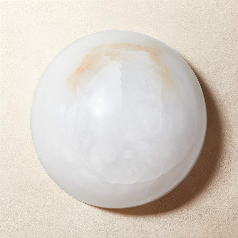 Alabaster Round Minimalist Wall Light For Bedroom And Living Room