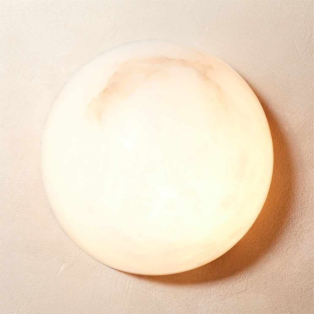 Alabaster Round Minimalist Wall Light For Bedroom And Living Room