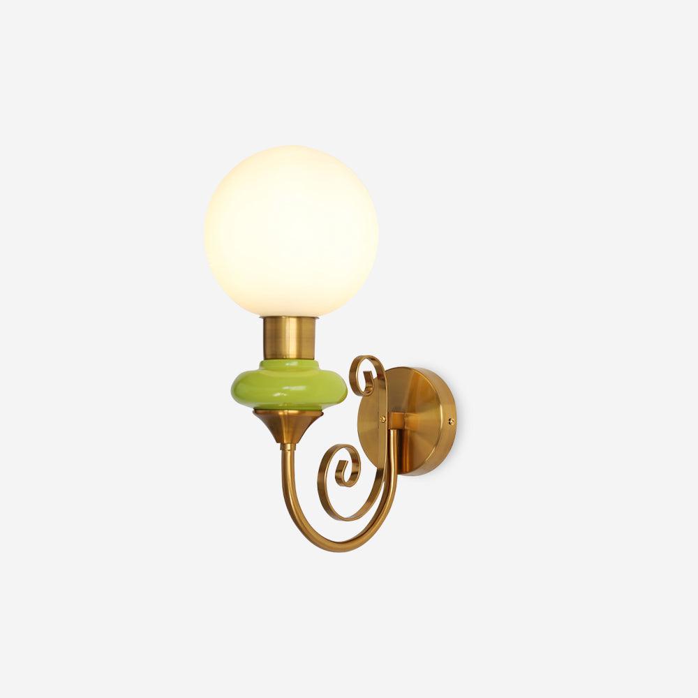 Glass Shade And Brass Finish Wall Sconce Dimmable Damp Rated