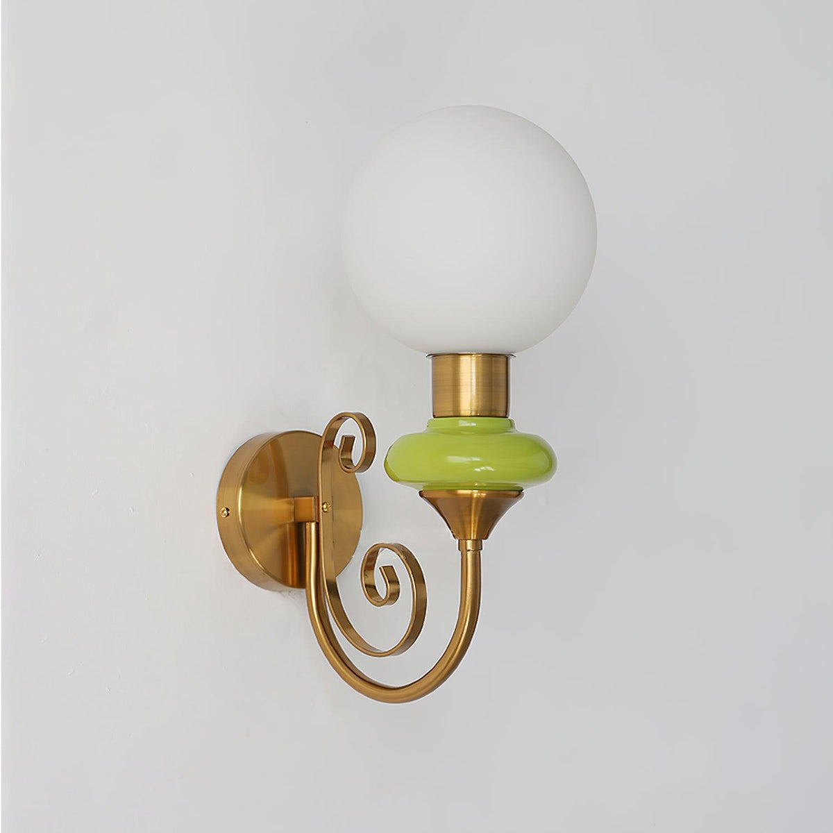 Glass Shade And Brass Finish Wall Sconce Dimmable Damp Rated