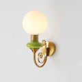 Glass Shade And Brass Finish Wall Sconce Dimmable Damp Rated