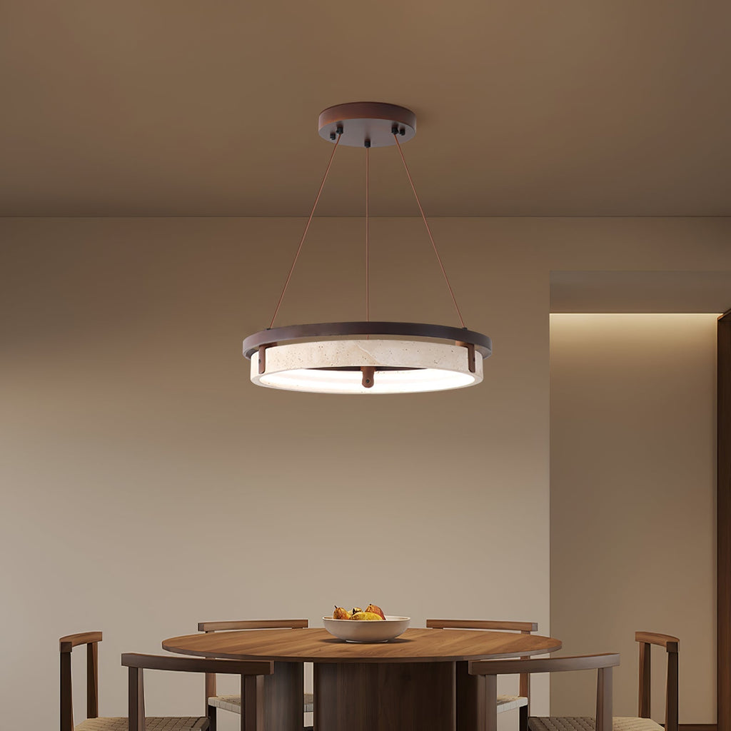 Integrated LED Travertine Pendant Light