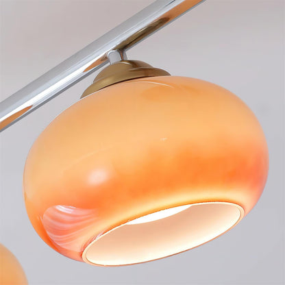 Ceiling Light With Metal Bar And Four Aurora Glass Shades