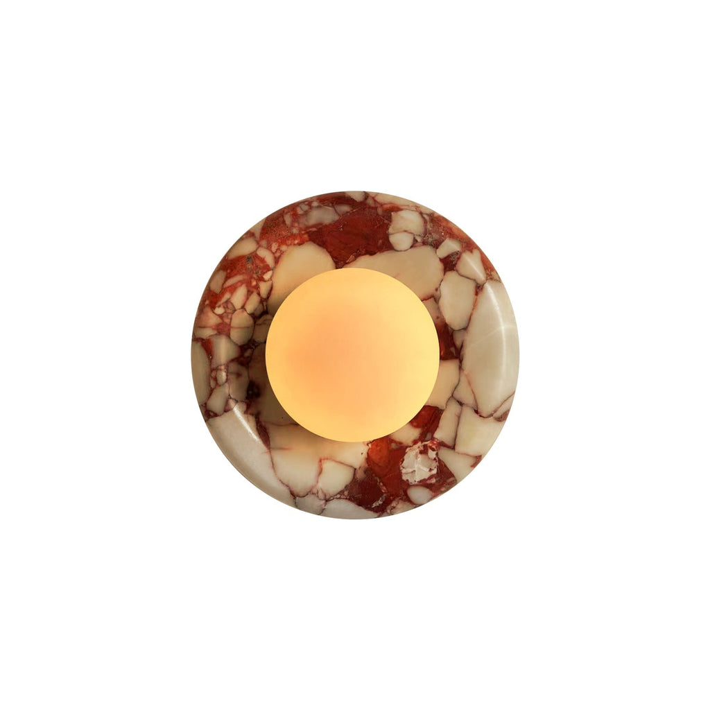 Wall Sconce Elegant Glass Shade With Round Marble