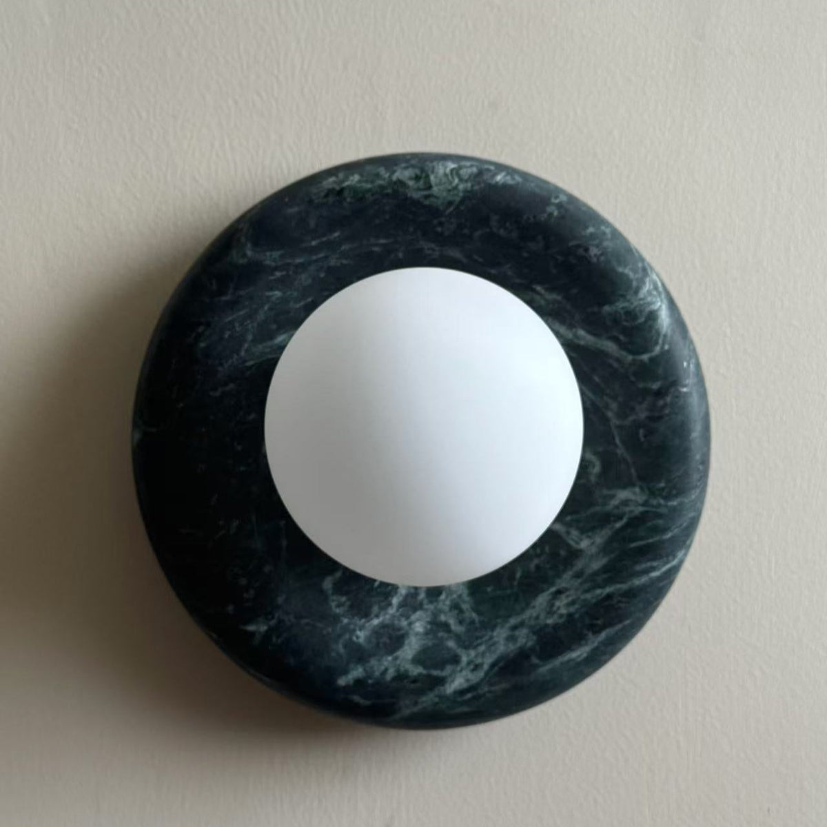 Wall Sconce Elegant Glass Shade With Round Marble
