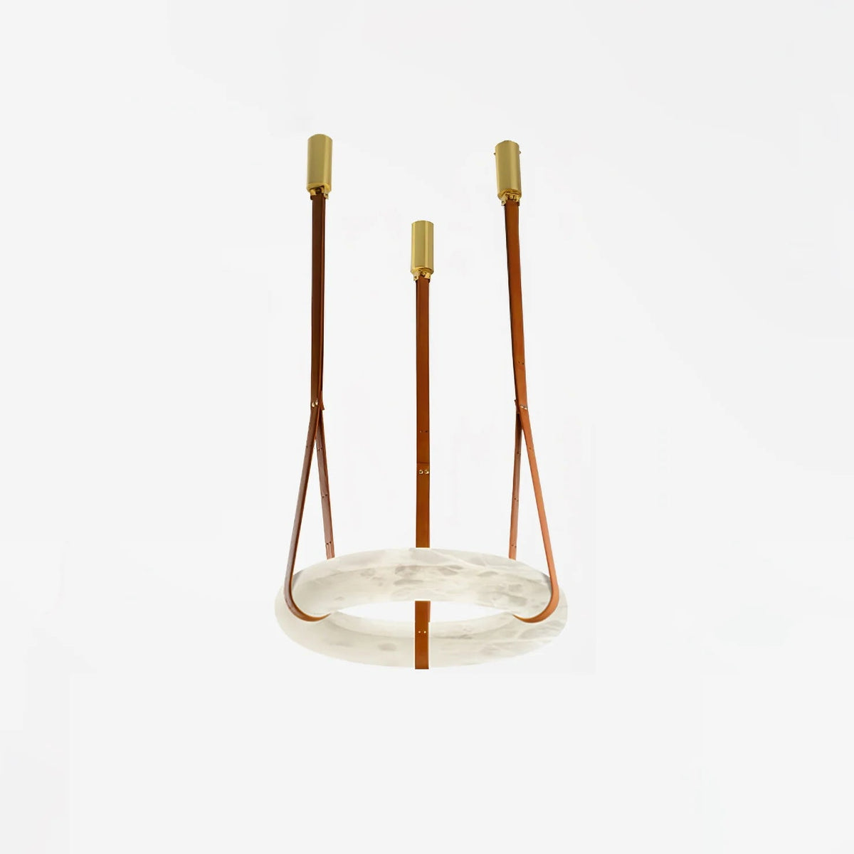 Leather Accents With Premium Alabaster Pendant Light