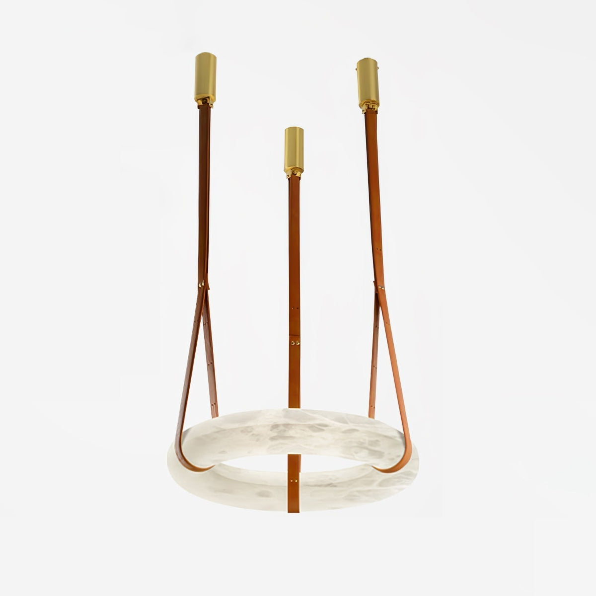 Leather Accents With Premium Alabaster Pendant Light