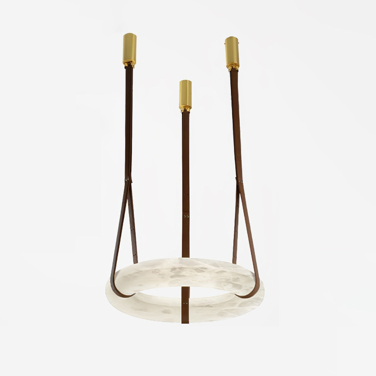 Leather Accents With Premium Alabaster Pendant Light