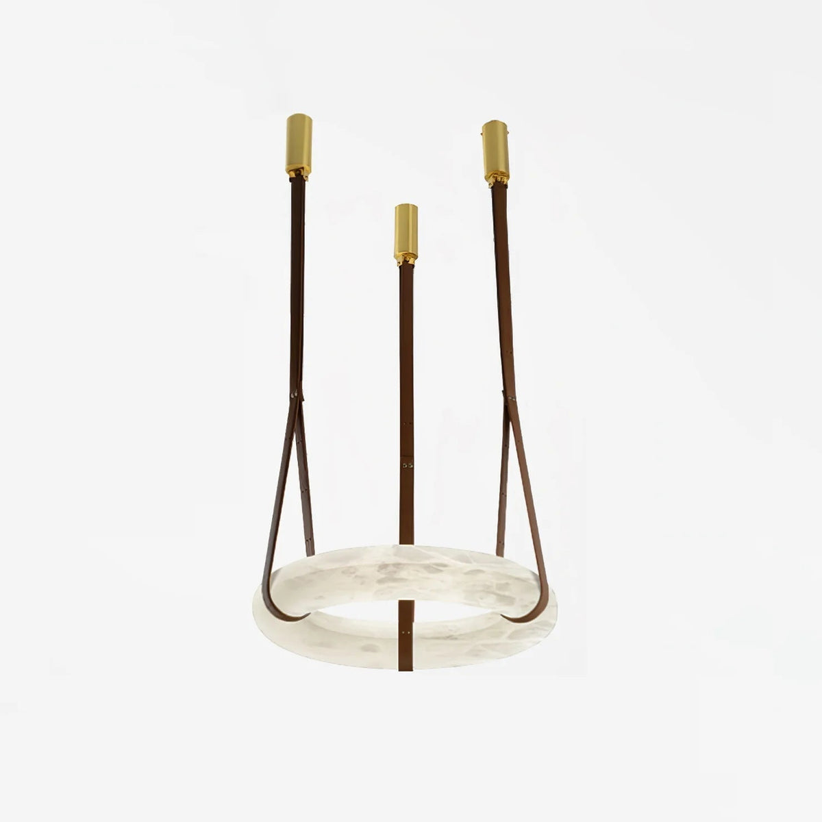 Leather Accents With Premium Alabaster Pendant Light