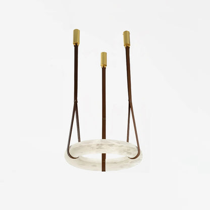 Leather Accents With Premium Alabaster Pendant Light