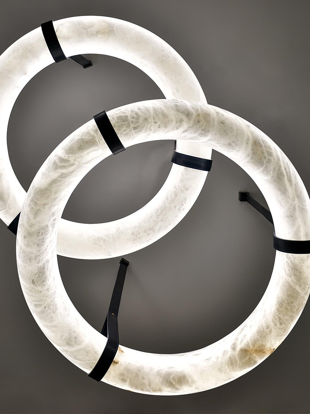Alabaster Ring And Leather Straps Star Pendant Light