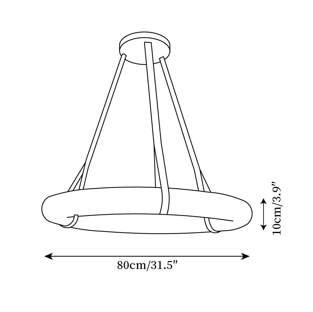 Alabaster Ring And Leather Straps Star Pendant Light