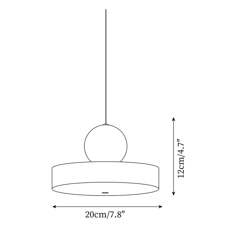 Red Sphere Shade Pendant Lamp And Integrated LED